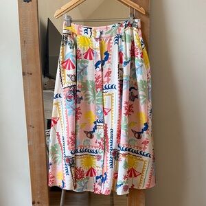 Zara Patchwork Print Cape Skirt Size M
